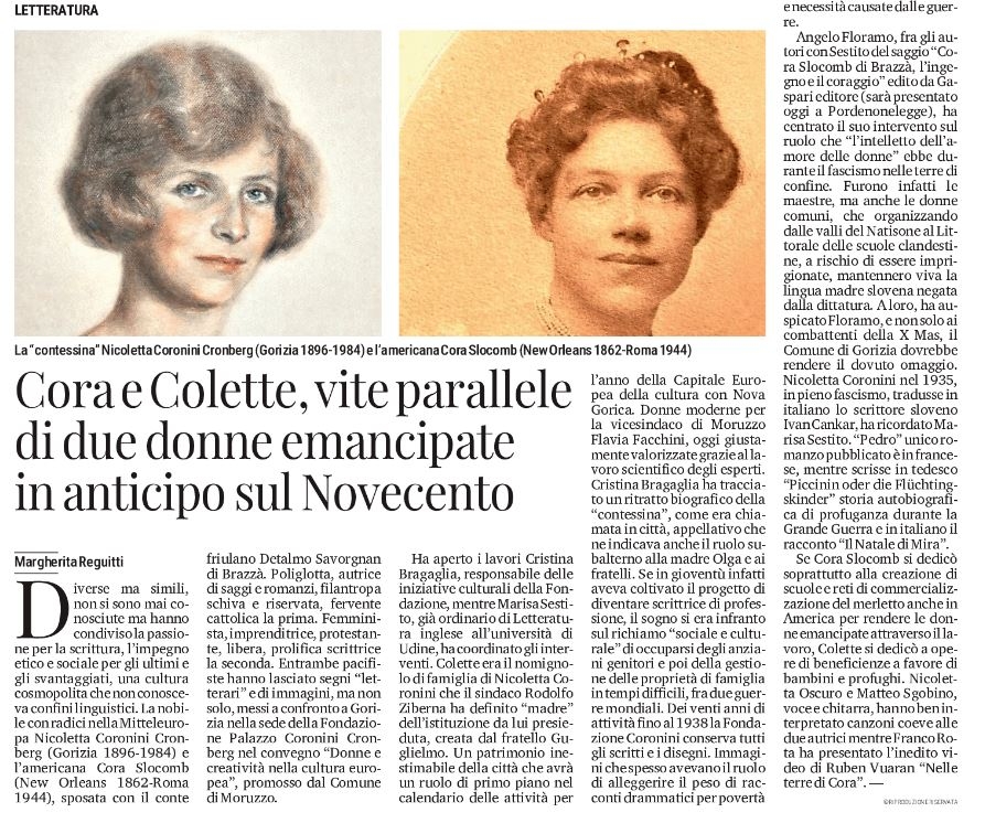 Il Convegno del 5.9.2024 a Gorizia: ampia eco sulla stampa