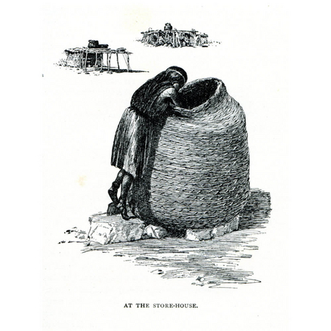 "At the store-house", illustrazione di Cora Slocomb in "An American Idyll"
